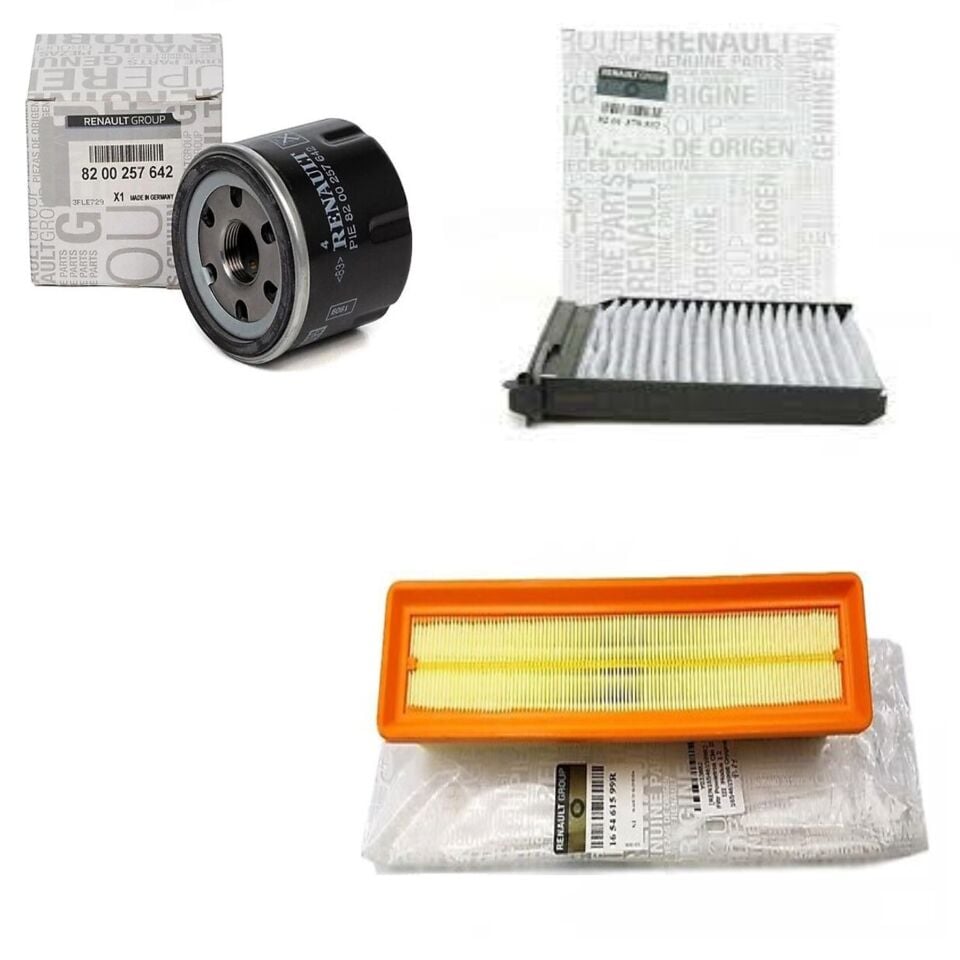 Clio 3-III Modus Filtre Bakım Seti 1.2 16V D4F (2003-2012)(Yağ +Hava+Polen Filtre)