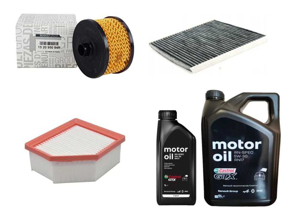 Austral Yağ Bakım Seti 1.2 Tce H5F-601 E-Tech 200 Hybrid (Motor Yağı +Yağ+Hava+Polen Filtresi)