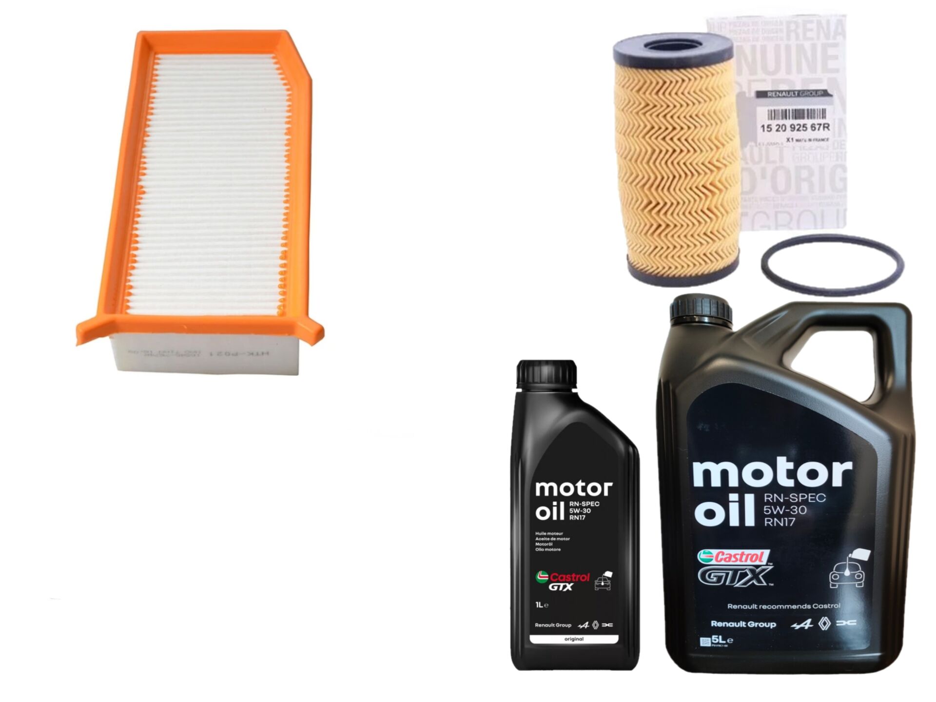 Duster 2-II Yağ Bakım Seti 1.5 Dci K9K 2018-> (Motor Yağı+Yağ+Hava Filtresi )