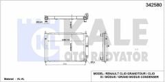 Motor Su Radyatörü (Klimasız) Clio 3 - III 1.5Dci K9K 8200138788 - Kale