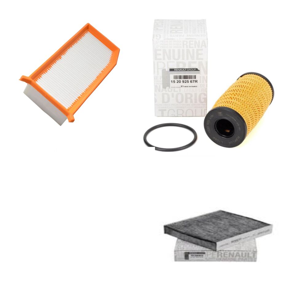 Duster 2-II Filtre Bakım Seti 1.5 Dci K9K 2018-> (Yağ+Hava+Polen Filtresi)