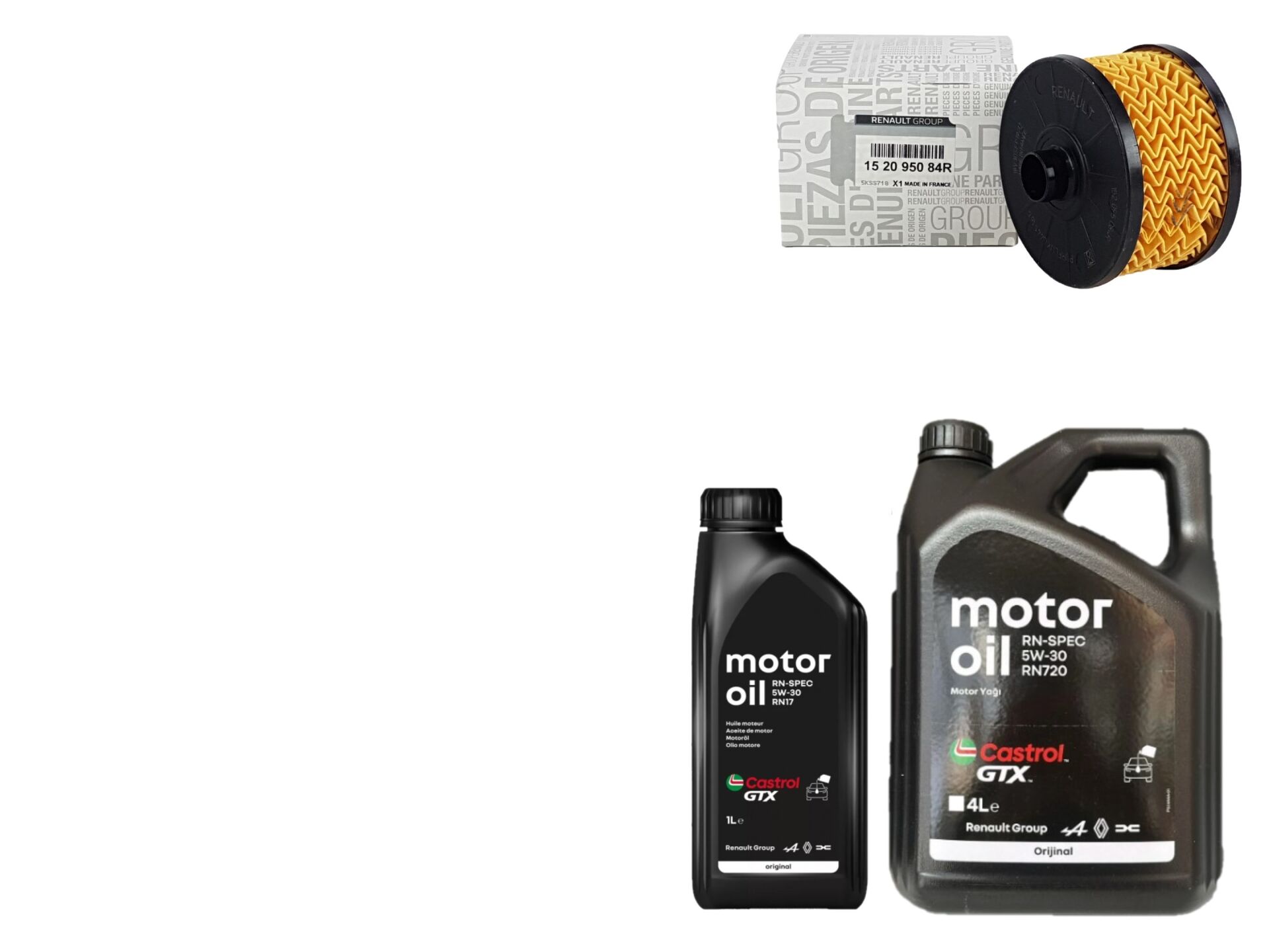 Duster 2-II Yağ Bakım Seti 1.0 Sce B4D 2018-> (Motor Yağı+Yağ Filtresi )