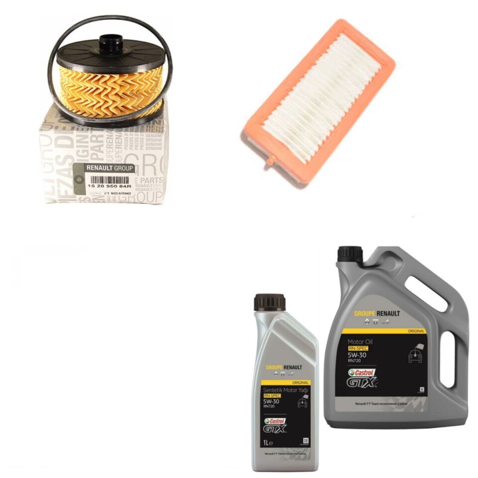 Duster 2-II Yağ Bakım Seti 1.3 Tce H5H 2018-> (Motor Yağı+Yağ+Hava Filtresi )