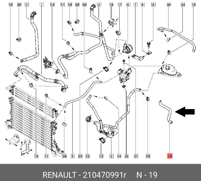 Master 3-III Egr Soğutucu Hortumu 2.3 Dci M9T 210470991R -Renault Mais