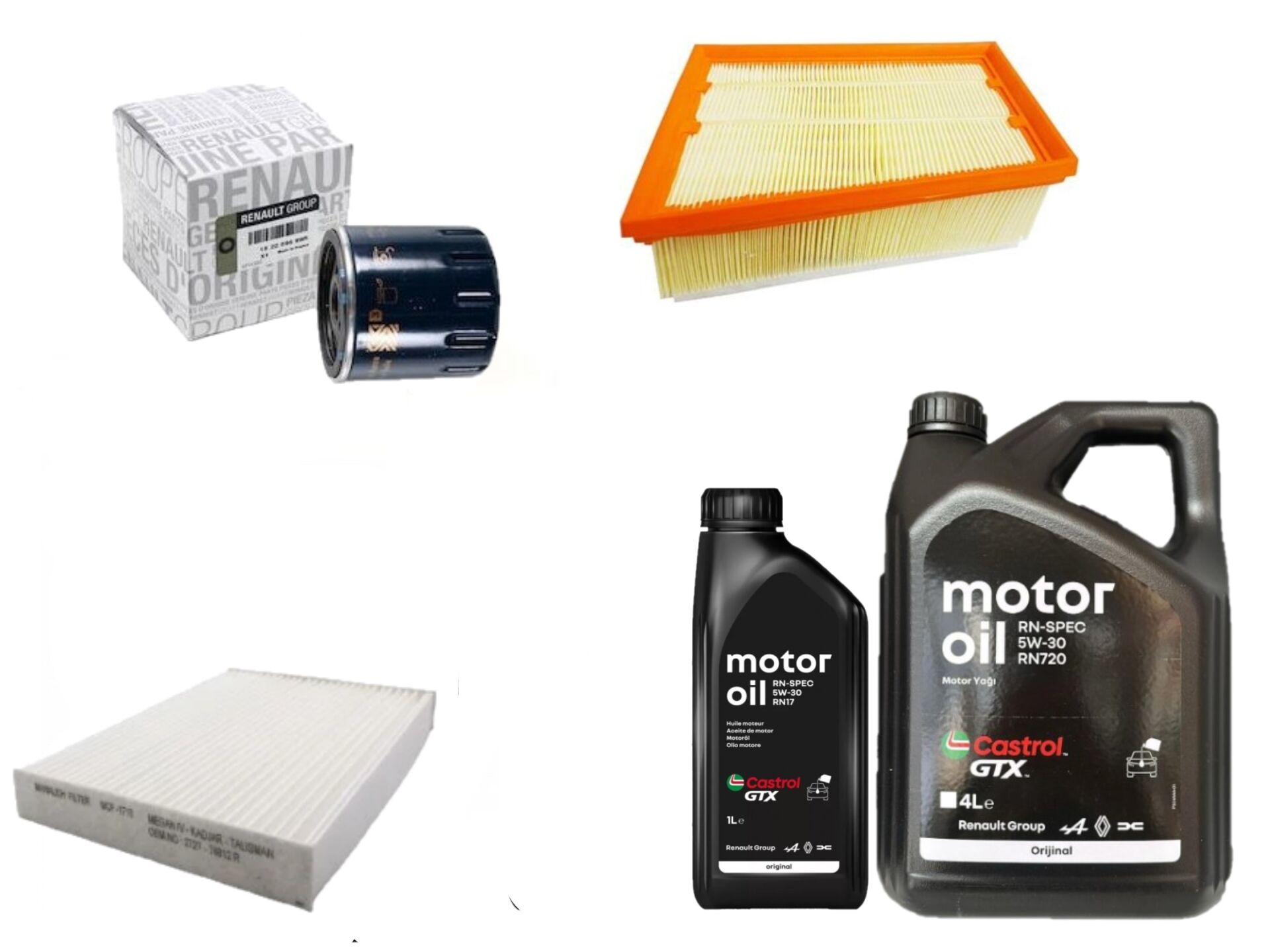 Megane 4-IV Talisman Yağ Bakım Seti 1.5 Dci K9K 2016-> (Motor Yağı+Yağ+Hava+ Polen Filtre )