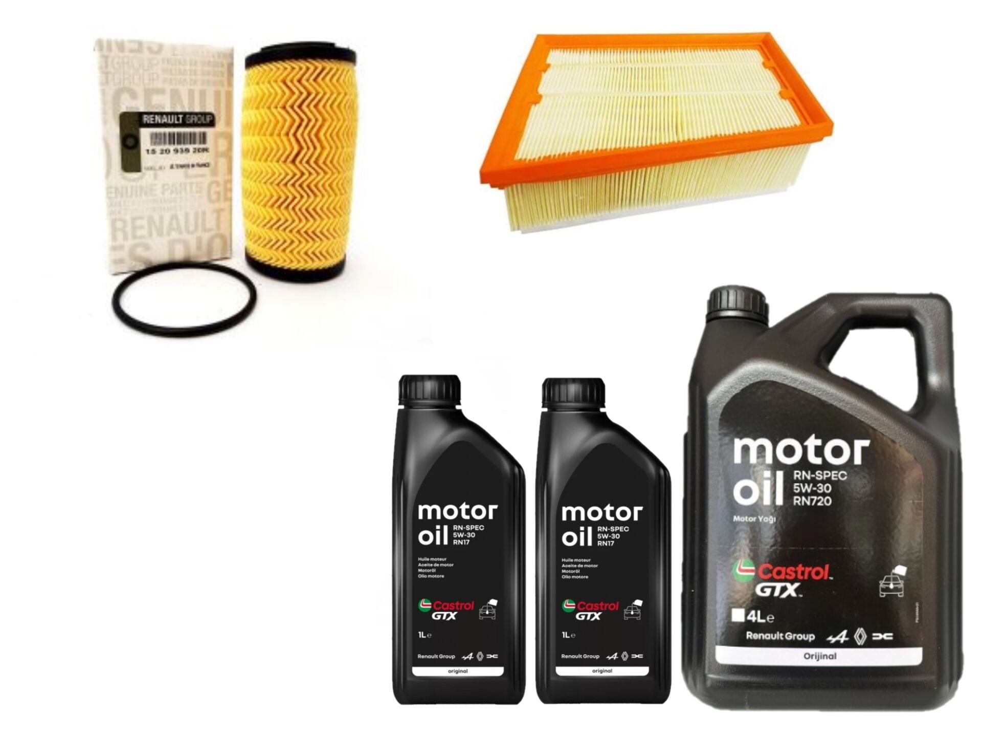 Megane 4-IV Talisman Yağ Bakım Seti 1.6 Dci R9M 2016-> (Motor Yağı+Yağ+Hava Filtre)