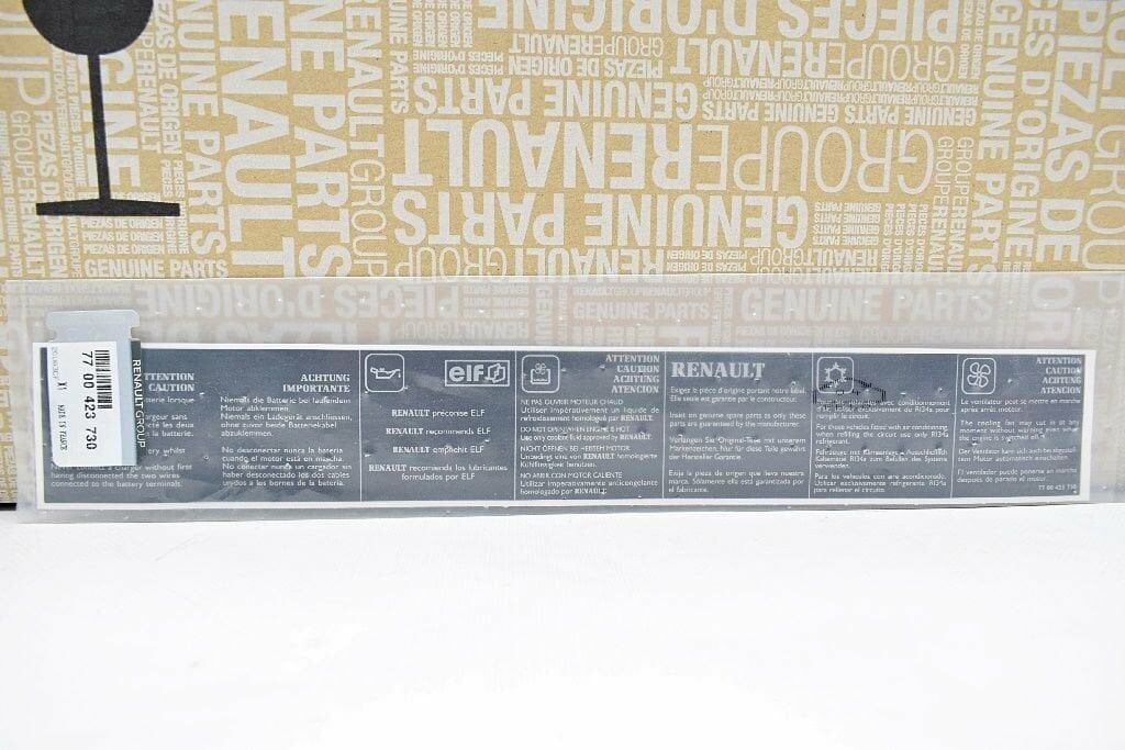 Clio 1-I Megane 1-I Laguna 1-I Panel Ön Yazı Etiketi 7700423730 -Renault Mais