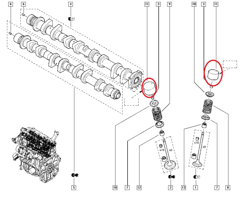 Megane 4-IV Subap İtici 1.6 16V H4M (2016-2019) 13231JX03C -Orijinal Yedek Parça