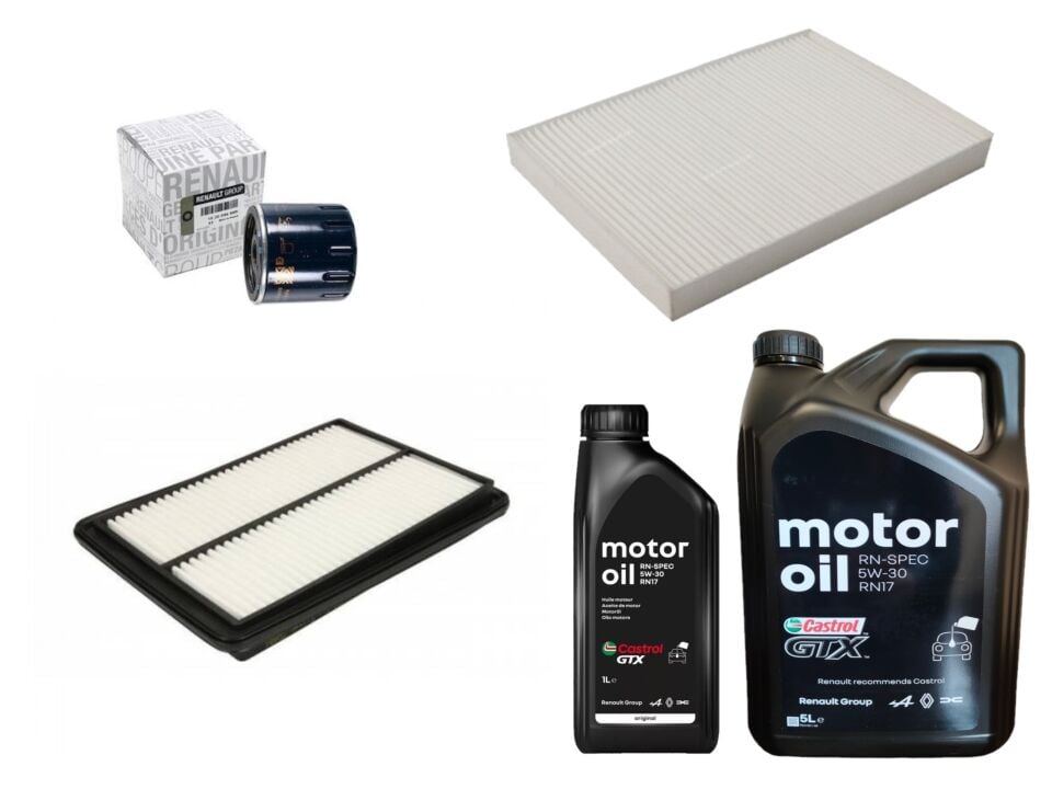 Kadjar Yağ Bakım Seti 1.5 Dci K9K (2013-2022) (Motor Yağı+Yağ +Hava + Polen Filtre)