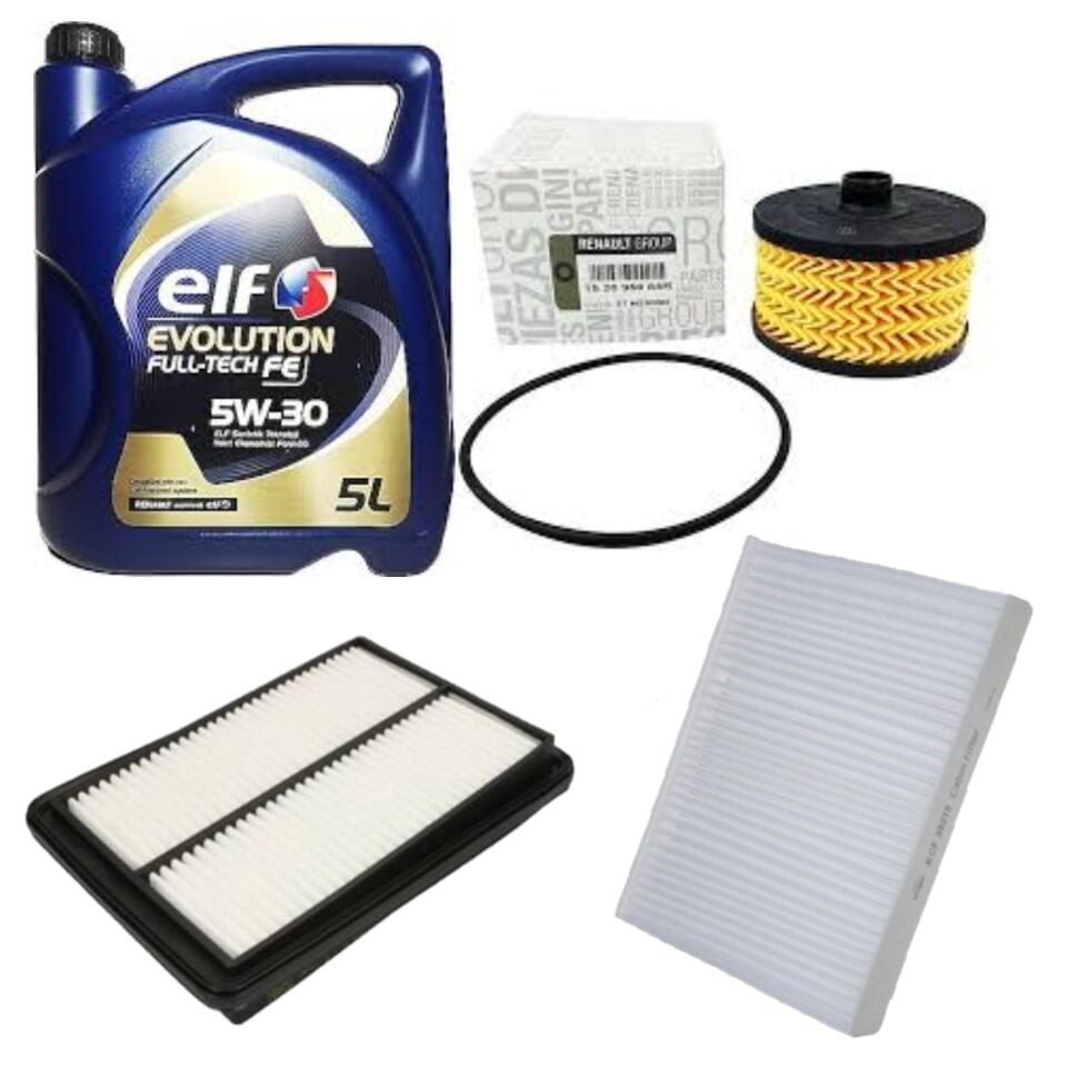 Kadjar Yağ Bakım Seti 1.2 Tce H5F (2013-2022) (Motor Yağı+Yağ+Hava+ Polen Filtre )