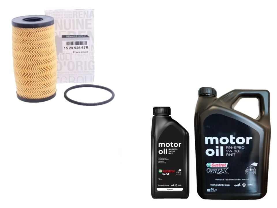 Duster 2-II Yağ Bakım Seti 1.5 Dci K9K 2018-> (Motor Yağı+Yağ Filtresi )