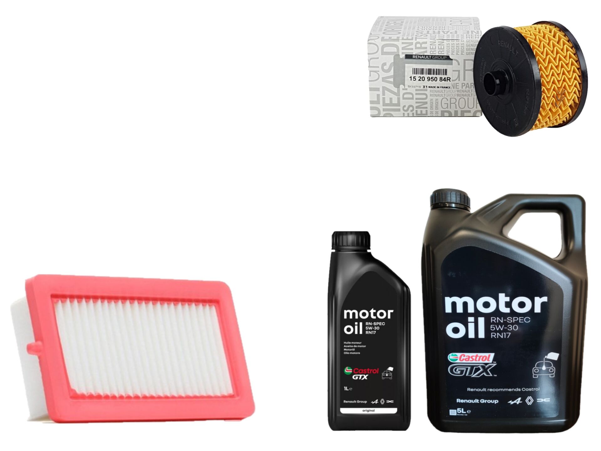 Duster 2-II Yağ Bakım Seti 1.0 Sce B4D 2018-> (Motor Yağı+Yağ+Hava Filtresi)