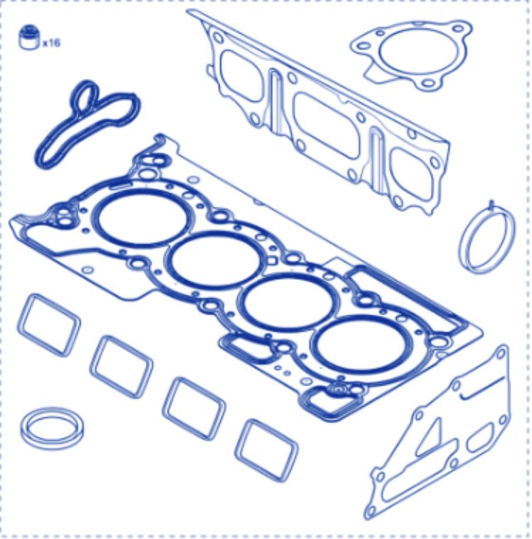 Megane 4-IV Talisman Motor Üst Conta Takımı (Silindir Conta Dahil) 1.3 Tce H5H 101016266R - Mais