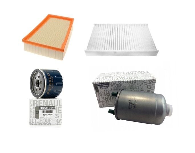 Megane 3-III Fluence Filtre Bakım Seti 1.5 Dci K9K (2008-2016) (Yağ+Hava+Polen+ Mazot Filtre)