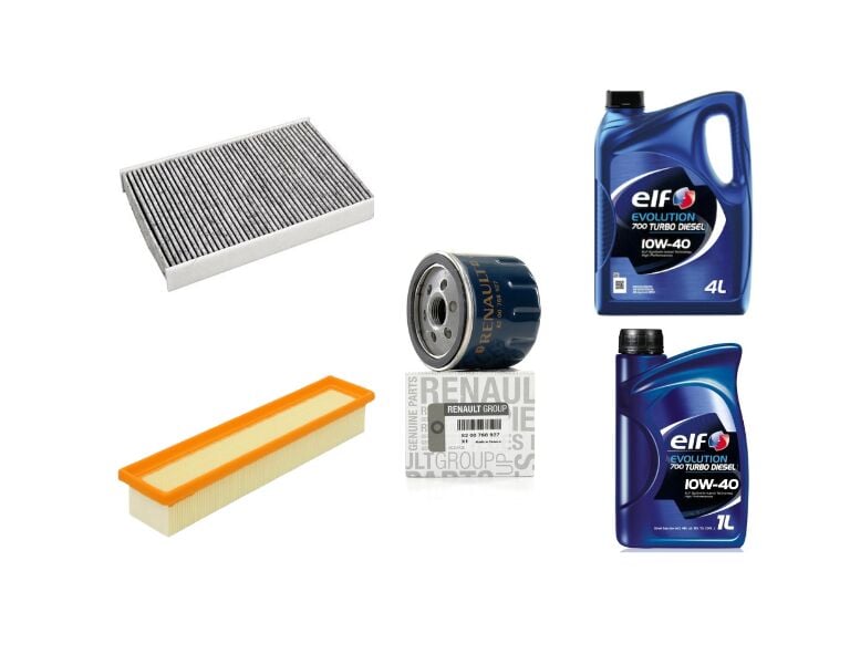 Clio 2-II Thalia Yağ Bakım Seti 1.5 Dci K9K (2003-2012) (Motor Yağı+Yağ+Hava+Polen Filtre)