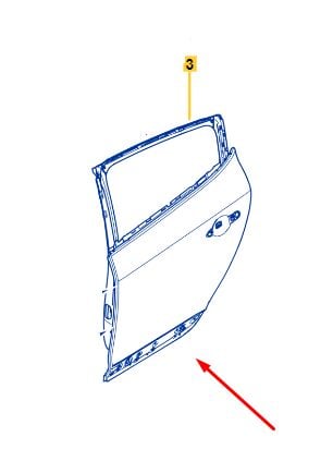 Megane 3-III Sol Arka Kapı (2008-2015) 821003885R-821010108R-821018543R -Renault Mais