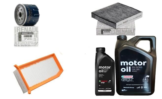 Clio 2-II Symbol Joy Yağ Bakım Seti 1.5 Dci K9K (2013-2020)(Motor Yağı+Yağ+Hava+Polen Filtre)