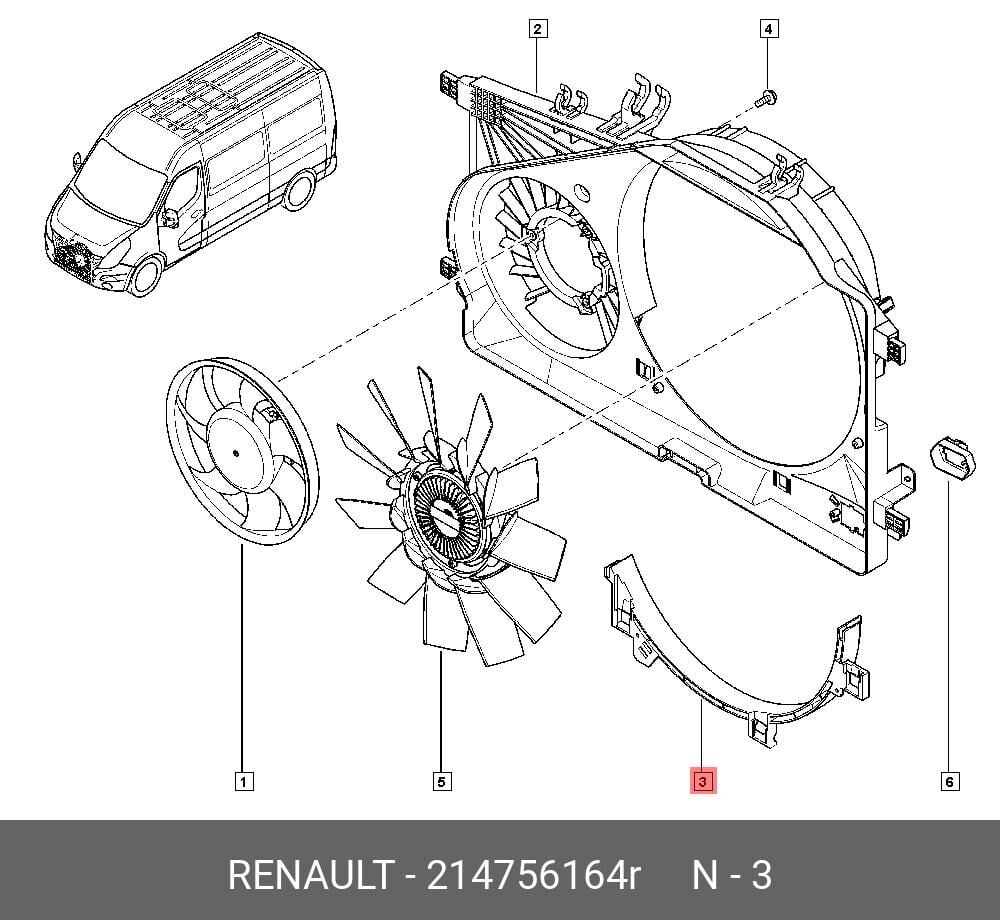 Master 3-III Fan Motor Alt Parçası 2.3 Dci M9T (2010-2020) 214756164R -Renault Mais