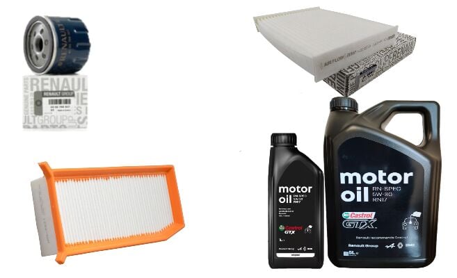 Lodgy Dokker Yağ Bakım Seti 1.5 Dci K9K (2013-2020)(Motor Yağı+Yağ+Hava+Polen Filtre)