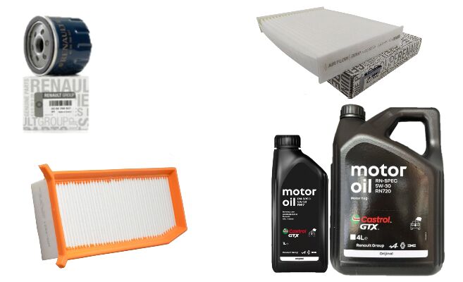 Lodgy Dokker Yağ Bakım Seti 1.5 Dci K9K (2013-2020)(Motor Yağı+Yağ+Hava+Polen Filtre)