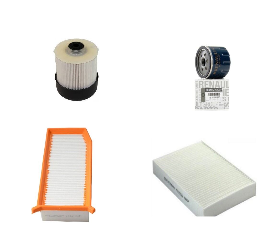 Logan 2-II Sandero 2-II Filtre Bakım Seti 1.5 Dci K9K (2013-2020) (Yağ+ Hava+Polen+Mazot Filtre)