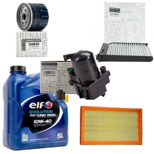 Clio 3-III Modus Yağ Bakım Seti 1.5 Dci K9K (2003-2012)(Motor Yağı+Yağ +Hava+Polen+Mazot Filtre)