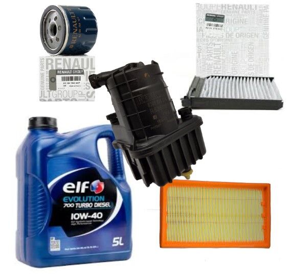 Clio 3-III Modus Yağ Bakım Seti 1.5 Dci K9K (2003-2012)(Motor Yağı+Yağ +Hava+Polen+ Mazot Filtre)