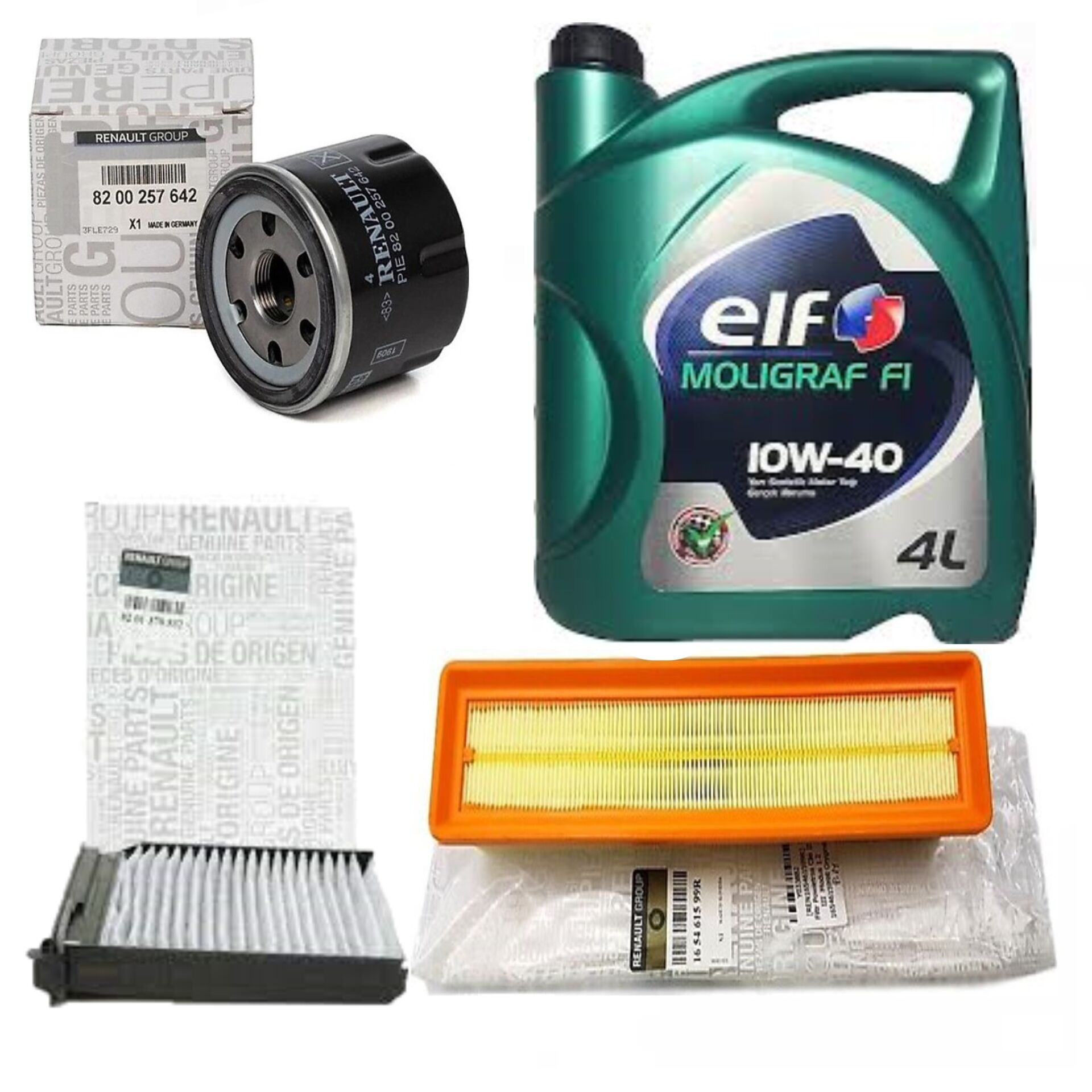 Clio 3-III Modus Yağ Bakım Seti 1.2 16V D4F (2003-2012)(Motor Yağı+Yağ +Hava+Polen Filtre)