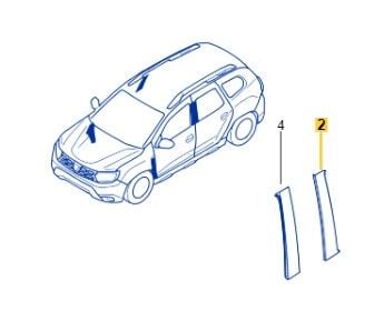 Duster 2-II Arka Sol Kapı Direk Bandı (2018-2023) 822820859R -Renault Mais