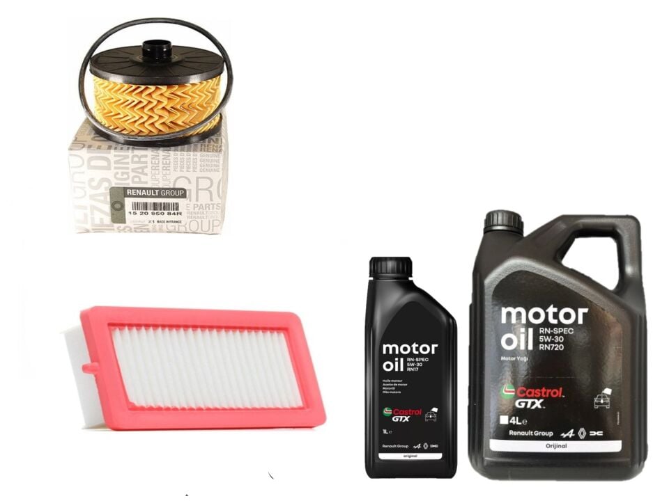 Clio 5-V Captur 2-II Yağ Bakım Seti 1.3 Tce H5H 2020-> (Motor Yağı+Yağ + Hava Filtre)