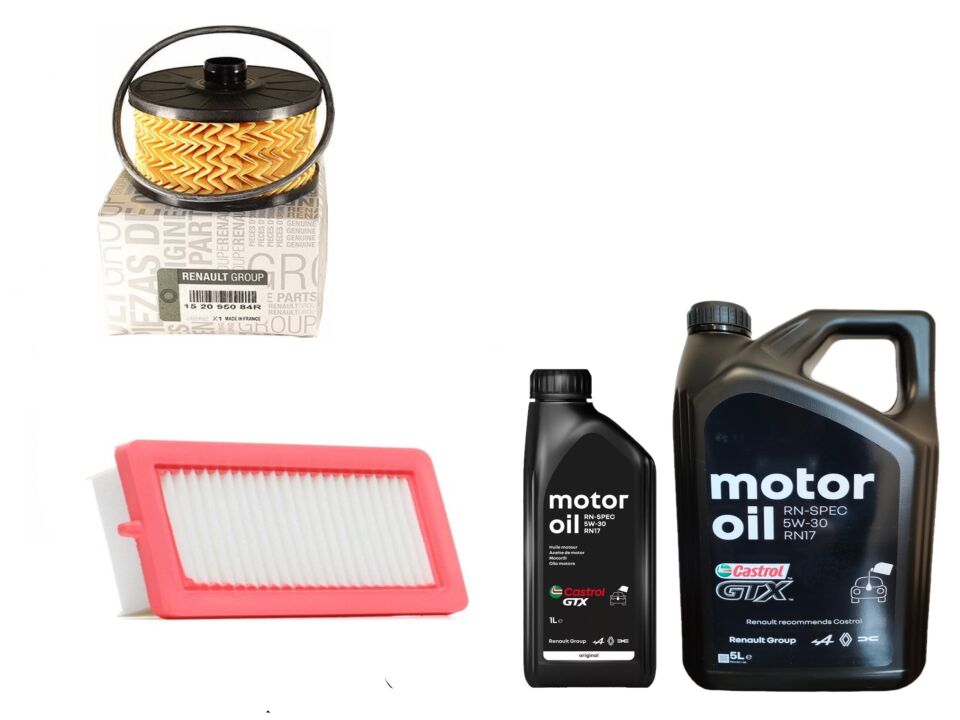 Clio 5-V Captur 2-II Yağ Bakım Seti 1.3 Tce H5H 2020-> (Motor Yağı+Yağ + Hava Filtre)