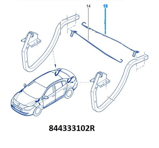 Fluence Bagaj Kapak Denge Çubuğu (Dış Taraf) (2010-2016) 844333102R - Renault Mais