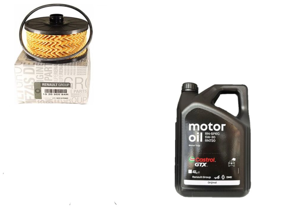 Clio 5-V Captur 2-II Yağ Bakım Seti 1.0 Tce H4D 2020-> (Motor Yağı+Yağ Filtre)