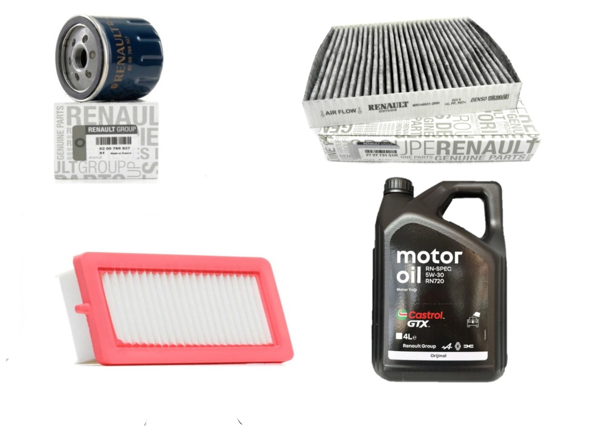 Taliant Sandero 3-III Yağ Bakım Seti 1.0 Sce B4D 2020-> (Motor Yağı+Yağ+Hava+Polen Filtre)