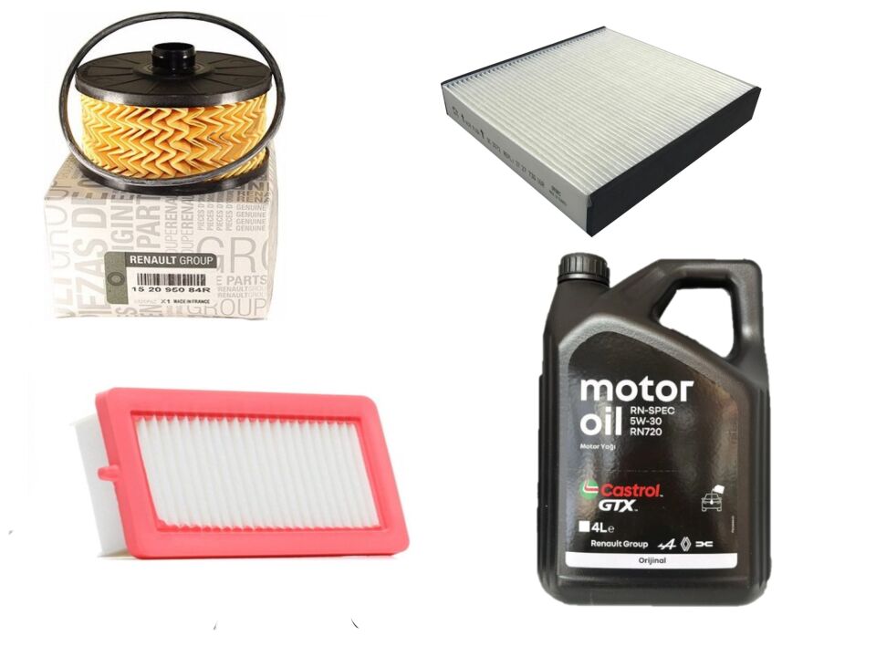 Taliant Sandero 3-III Yağ Bakım Seti 1.0 Tce H4D 2020-> (Motor Yağı+Yağ+Hava+Polen Filtre )