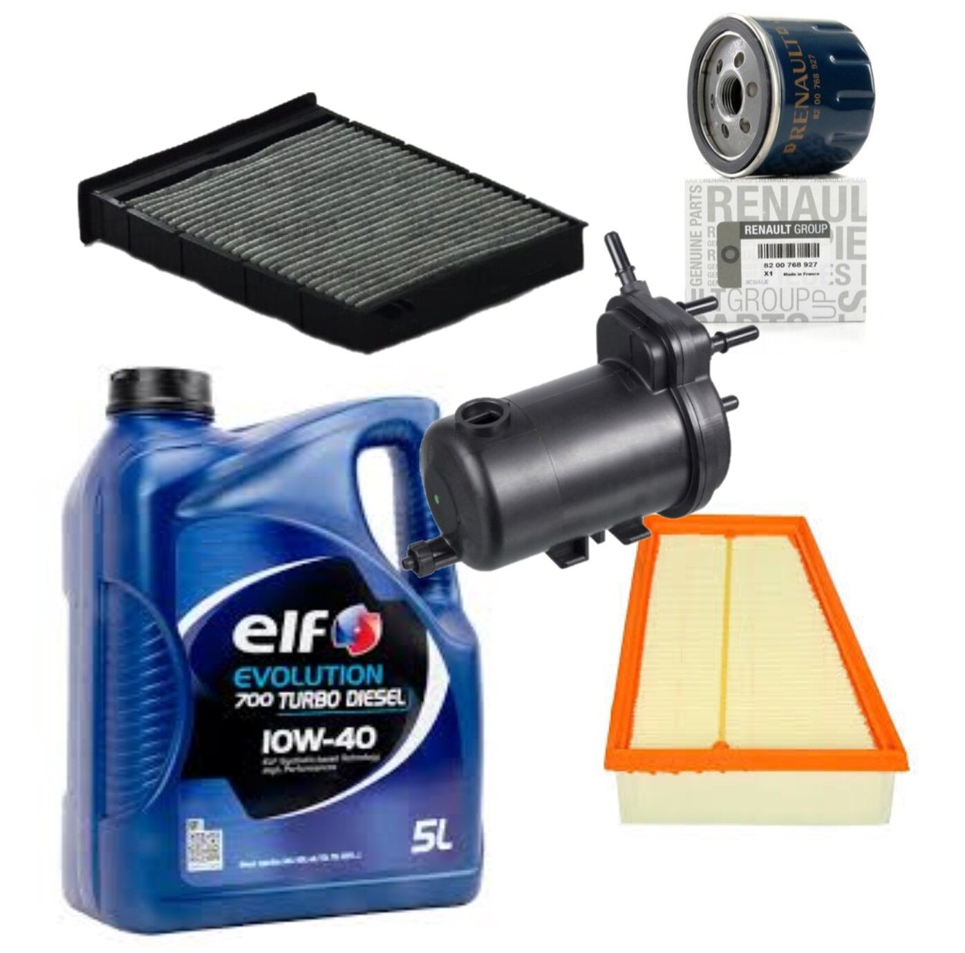 Megane 2-II Yağ Bakım Seti 1.5 Dci K9K (2003-2010) (Motor Yağı+Yağ+Hava+Polen+Mazot Filtre )