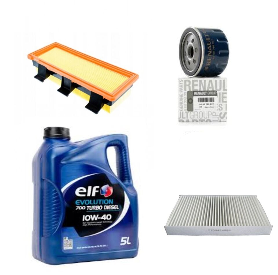 Kangoo 1-I Yağ Bakım Seti 1.9Dizel F8Q (1997-2002) (Motor Yağı+Yağ+Hava+Polen Filtre )