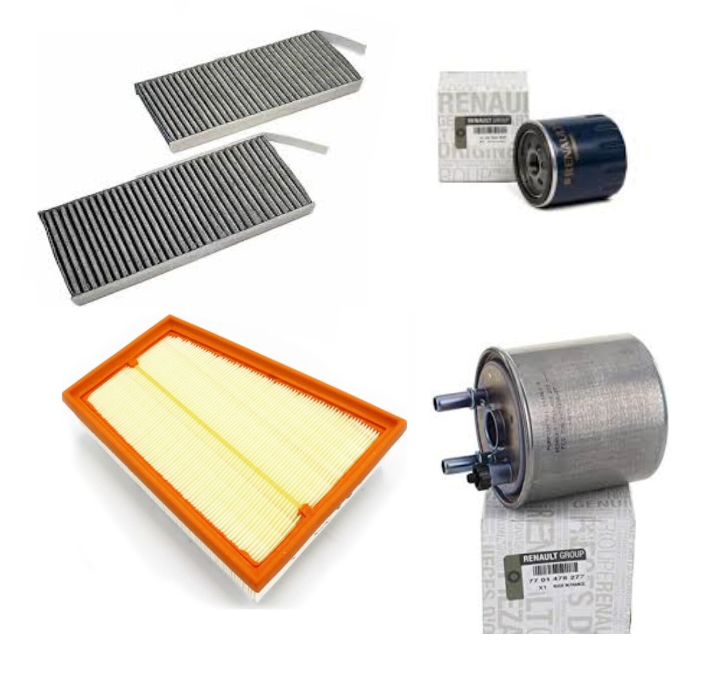 Kangoo 3-III Filtre Bakım Seti 1.5 Dci K9K  (2008-2012) (Yağ+Hava+Polen+Mazot Filtre)