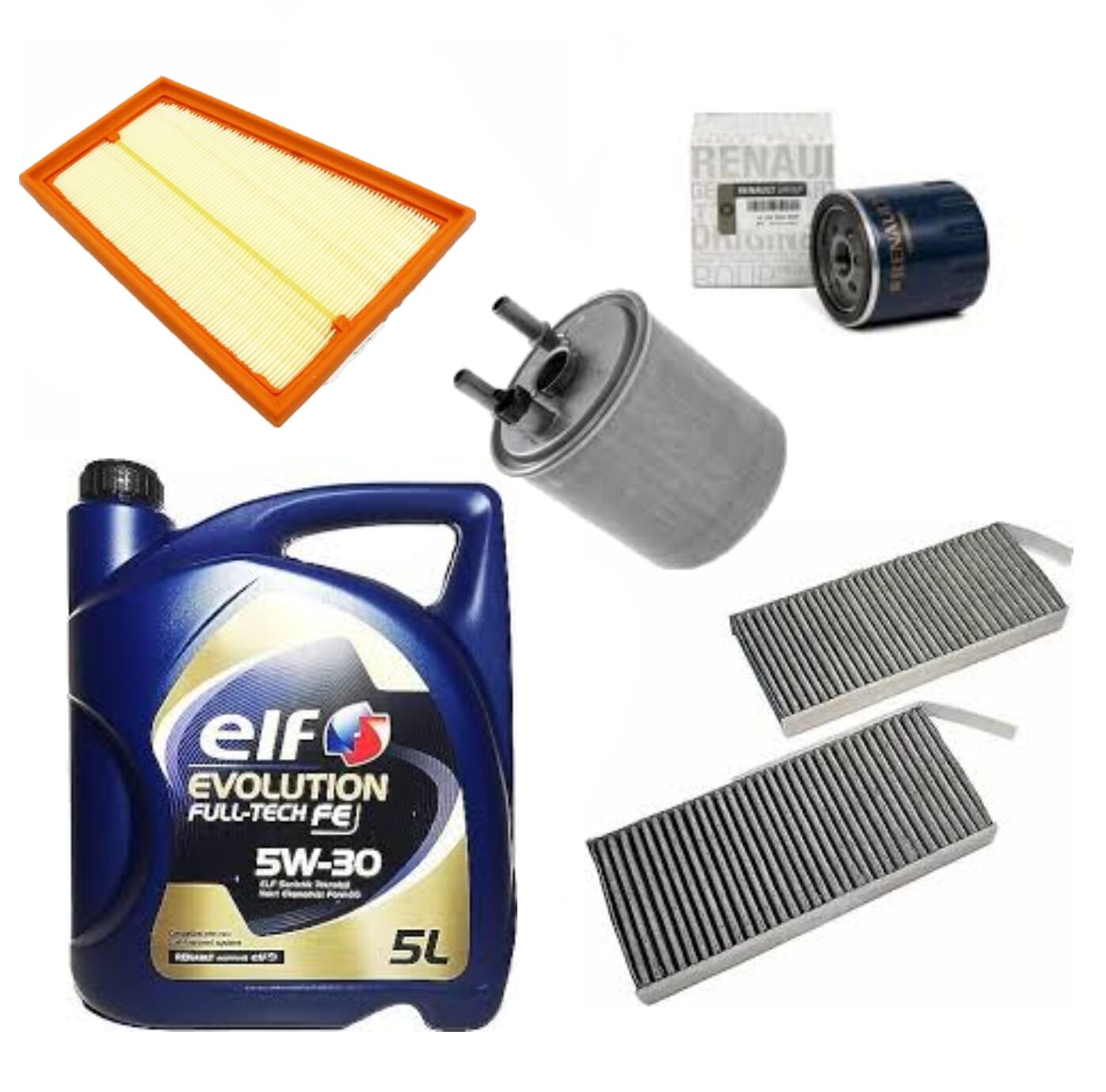 Kangoo 3-III Yağ Bakım Seti 1.5 Dci K9K  (2013-2020) (Motor Yağı+Yağ+Hava+Polen+Mazot Filtre)