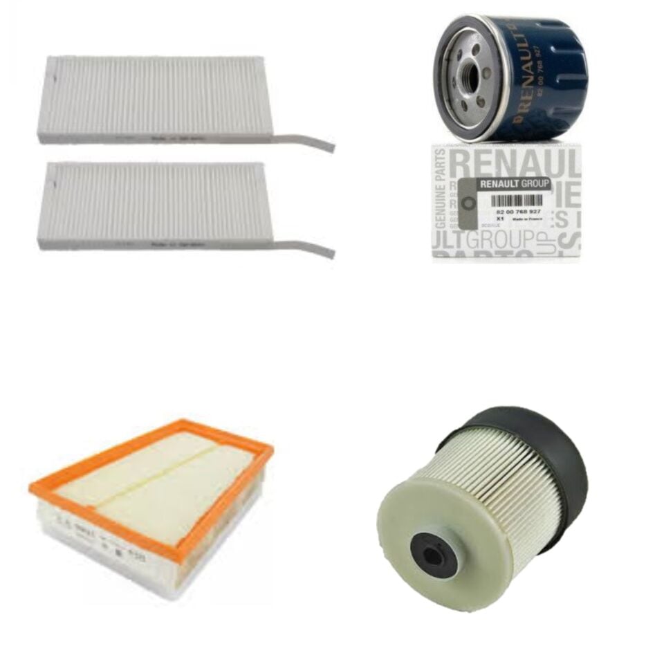 Kangoo 4-IV Filtre Bakım Seti 1.5 Dci K9K  2020-> (Yağ+Hava+Polen+Mazot Filtre)