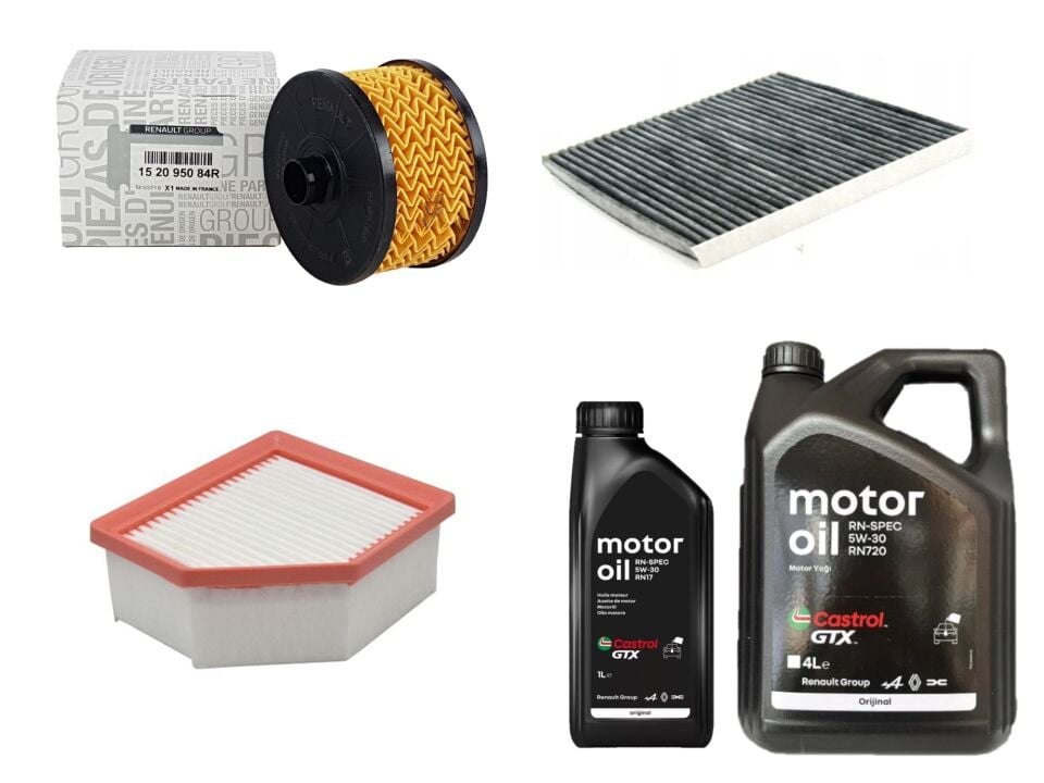 Austral Yağ Bakım Seti 1.3 Tce H5H (Motor Yağı+Yağ+Hava+Polen Filtresi )